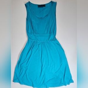 New York & Company Dress Womens XS Light Blue Sleeveless Fit Flare Cinched Waist